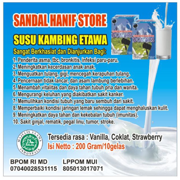 

#lampung (Grosir dan ecer) SUSU KAMBING ETAWA ORIGINAL 200 g Murah free packing kardus Bisa COD