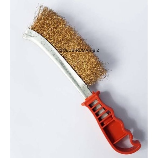 Jual Sikat Kawat Baja Kuningan/ Gagang Golok Bengkok Plastik/ Knife