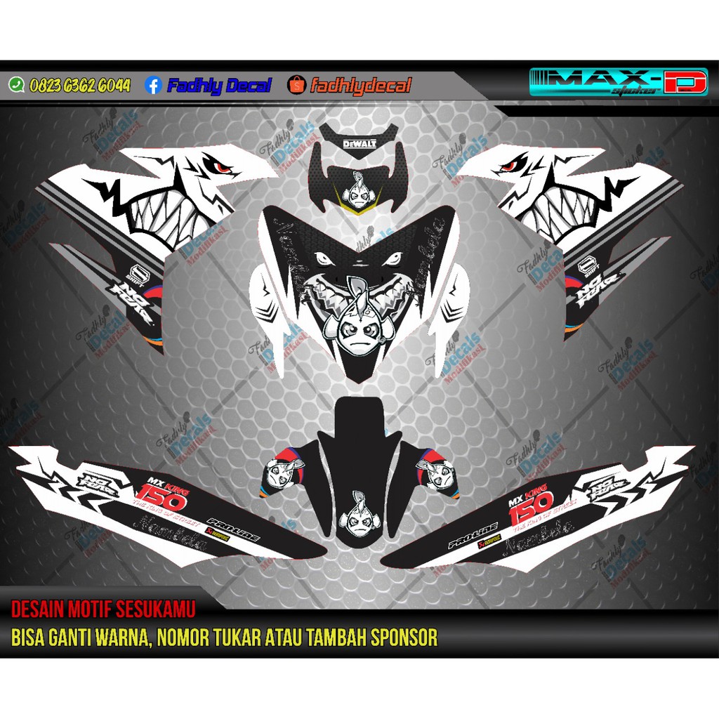 Decal Mx king Shark putih