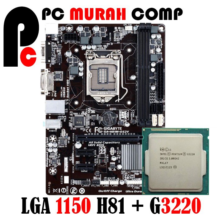 Motherboard Soket 1150 H81 Dengan Processor G3220