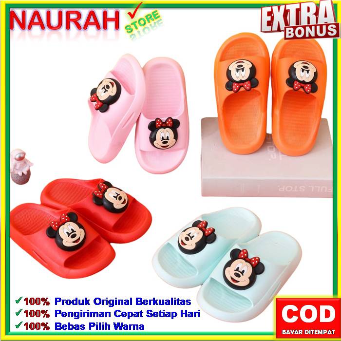 Sandal Anak Slop Jelly Minnie Balance 1609 S3 Size 30 - 35 Sendal Anak Karakter Kartun 100% Original Import Anti Slip Nyaman Empuk