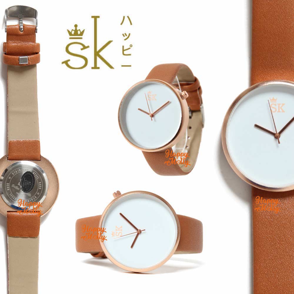 SK - Jam Tangan Water Resistant Pria &amp; Wanita Fashion Strap Leather ( Group ) SK_813_FREEBOX