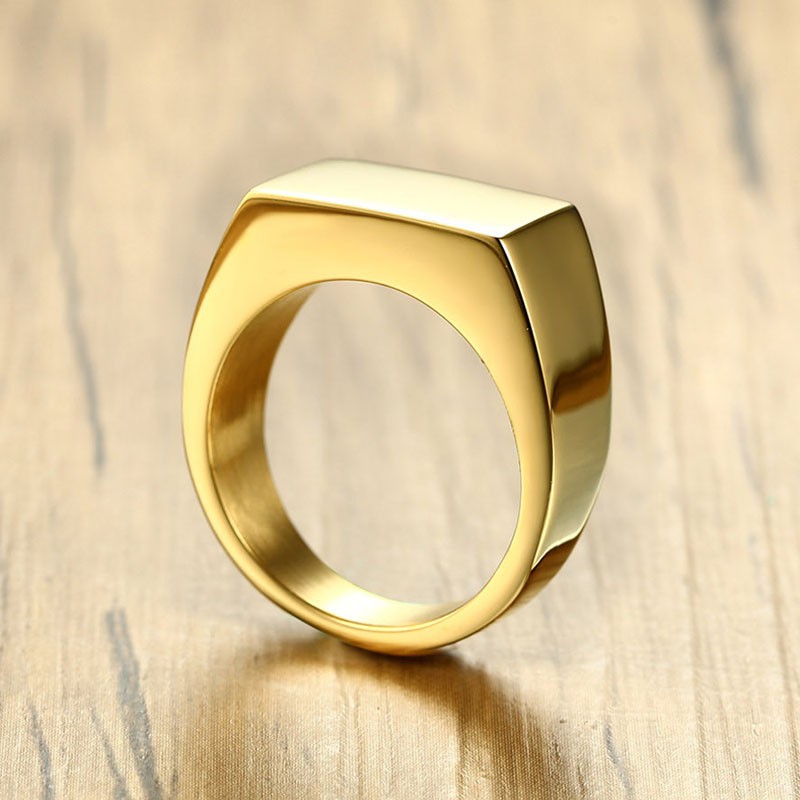 Cincin Pria Titanium Gold Silver Black Elegant Fashion JCP-003