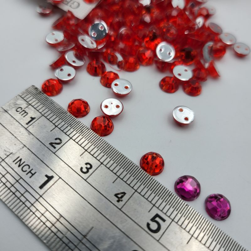 DIAMON RESIN KRISTAL JEPANG MOTIF BULAT UKURAN 5 MM KUALITAS AA KILAU ANEKA WARNA PER LUSIN