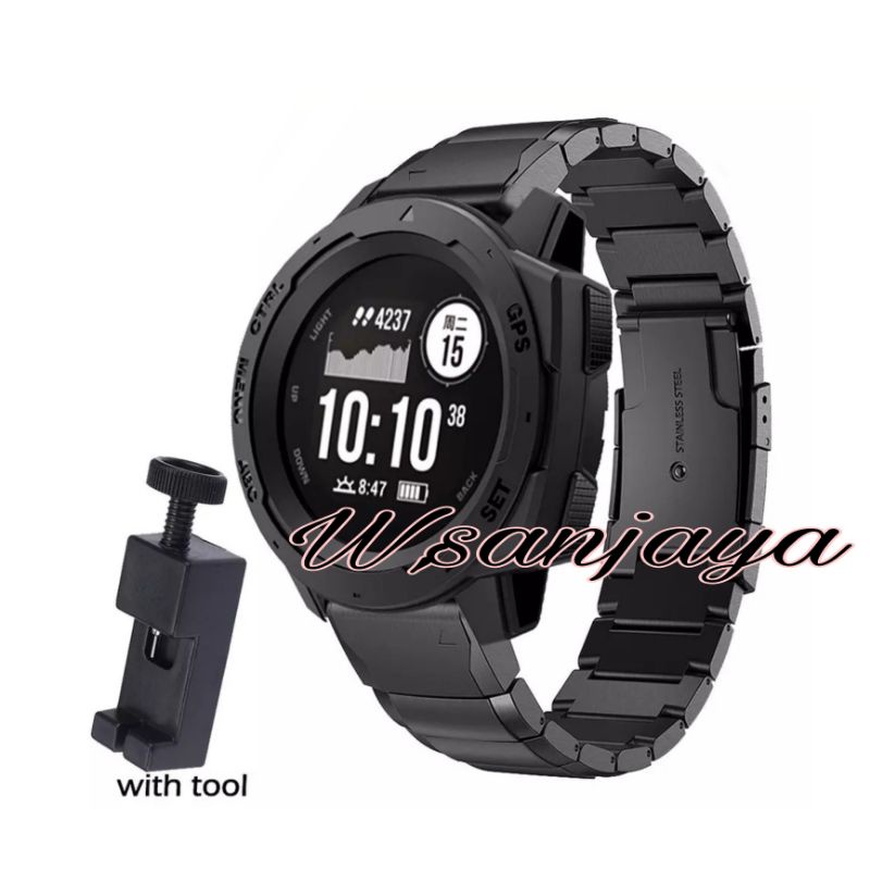 TALI JAM GARMIN INSTINCT SOLAR TACTICAL STRAP TITANIUM STAINLESS STEEL WATCH
