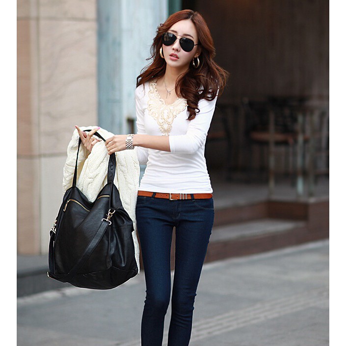 White Long Sleeve T-Shirt 301173M04