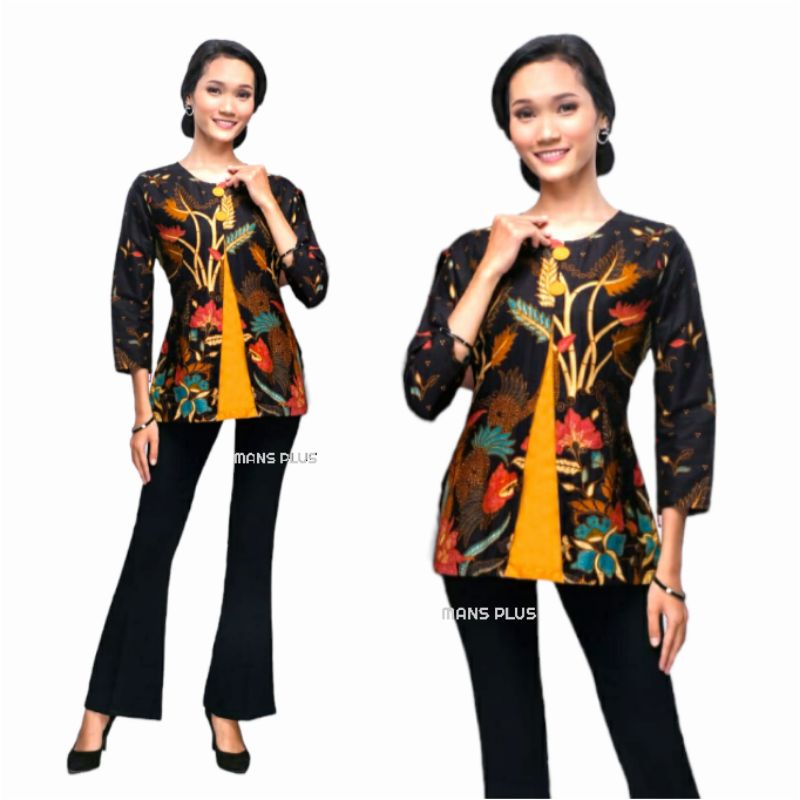 Blouse Wanita Jumbo XXL XXXL Atasan Batik Wanita Big Size 4L-5L Baju Kerja Wanita MWR