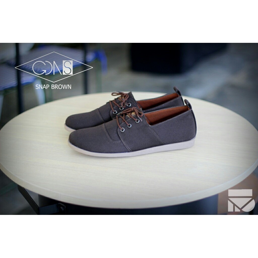 Snap Brown | Sepatu Kets Santai Kasual Laki Pria Cowok Sneakers Footwear | FORIND x GDNS