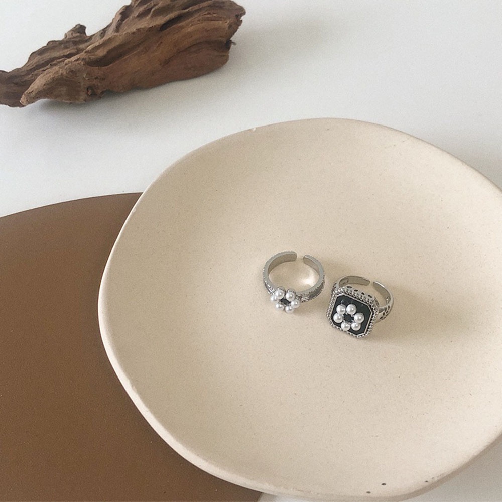 Needway  Gifts Open Rings Versatile Index Finger Ring Pearl Rings Women Flower Fashion Drop Oil Temperament Simple Women Jewelry