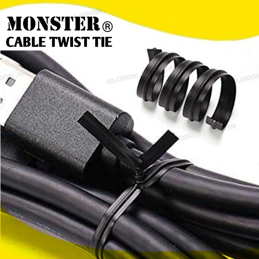 Pengikat kabel twis tie 50m &amp; 100m Hitam