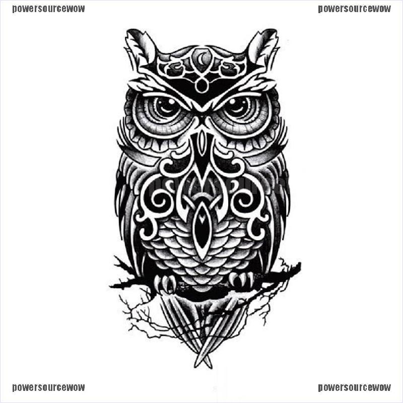 Stiker Tato Sementara Tahan Air Gambar Burung Hantu Shopee Indonesia