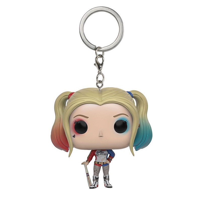 1pc Gantungan Kunci Action Figure Funko POP Suicide Squad Harley Quinn Pudin Bahan PVC Untuk Koleksi