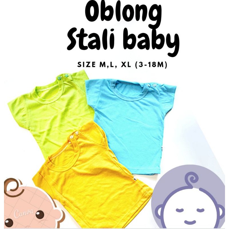 Kaos Oblong Stali Bayi Polos 3 Warna Katun TC Halus Dan Lembut