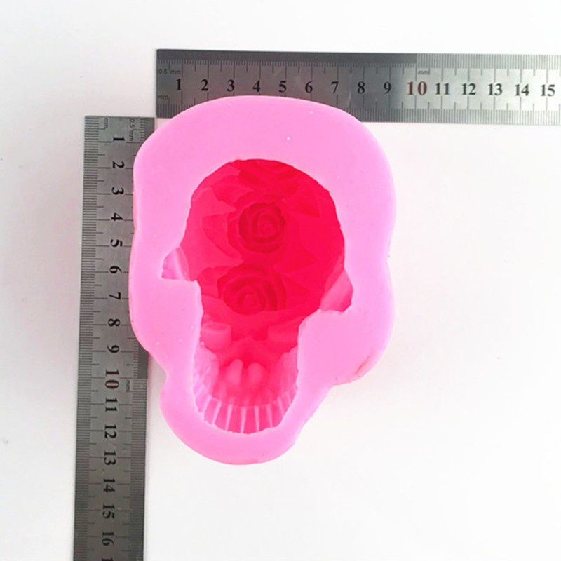 Glitter 3D Rose Skull Epoxy Resin Mold Home Decoration Ornaments Silicone Mould DIY Crafts Candle Casting Mold