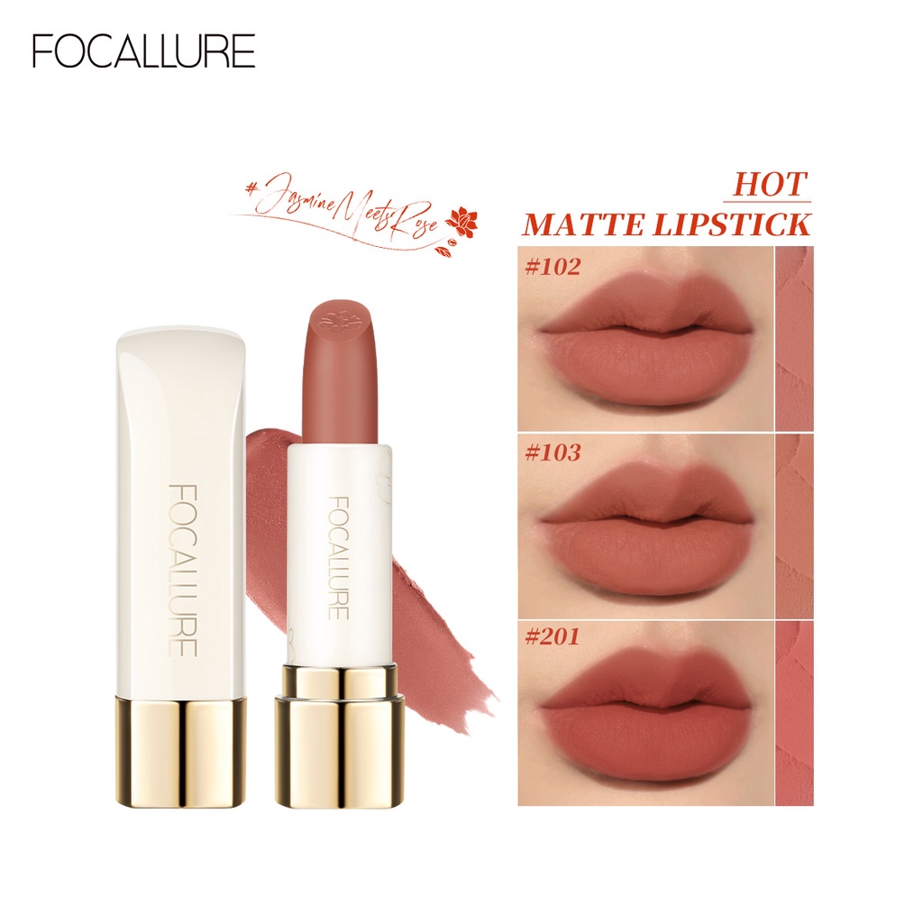 Focallure Natural Matte Lipstick-High Pigment Long-Lasting Waterproof Lightweight Soft Smooth FA203
