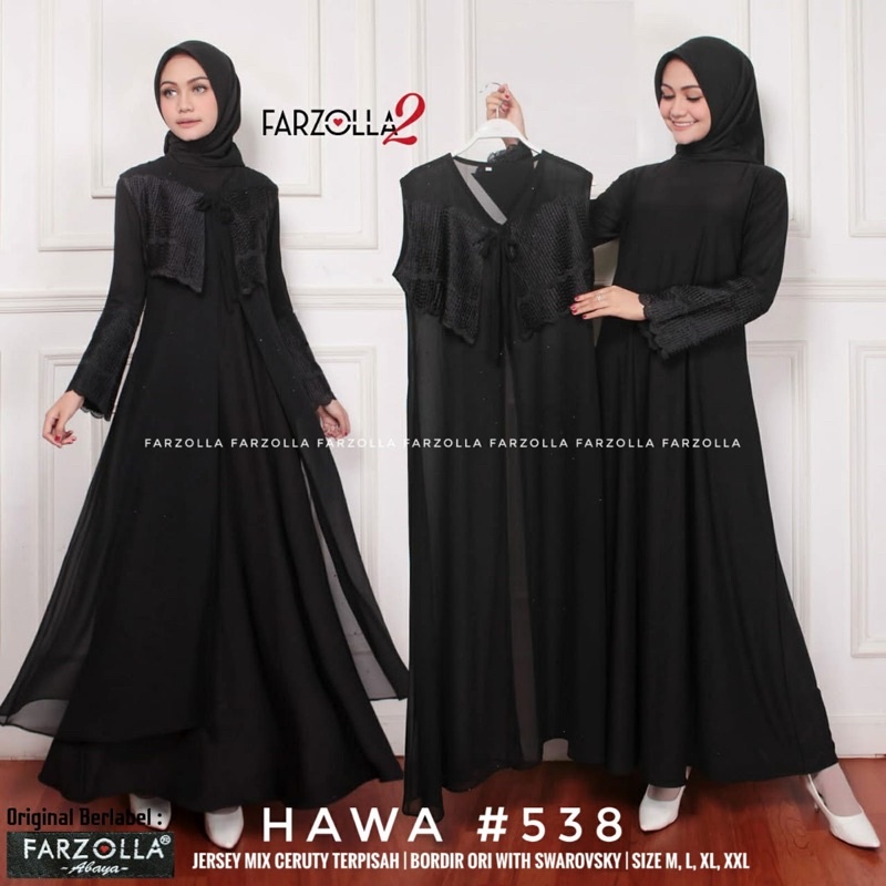 Abaya Turkey | Hawa #538 | Busana Arab Muslimah Original by Farzolla
