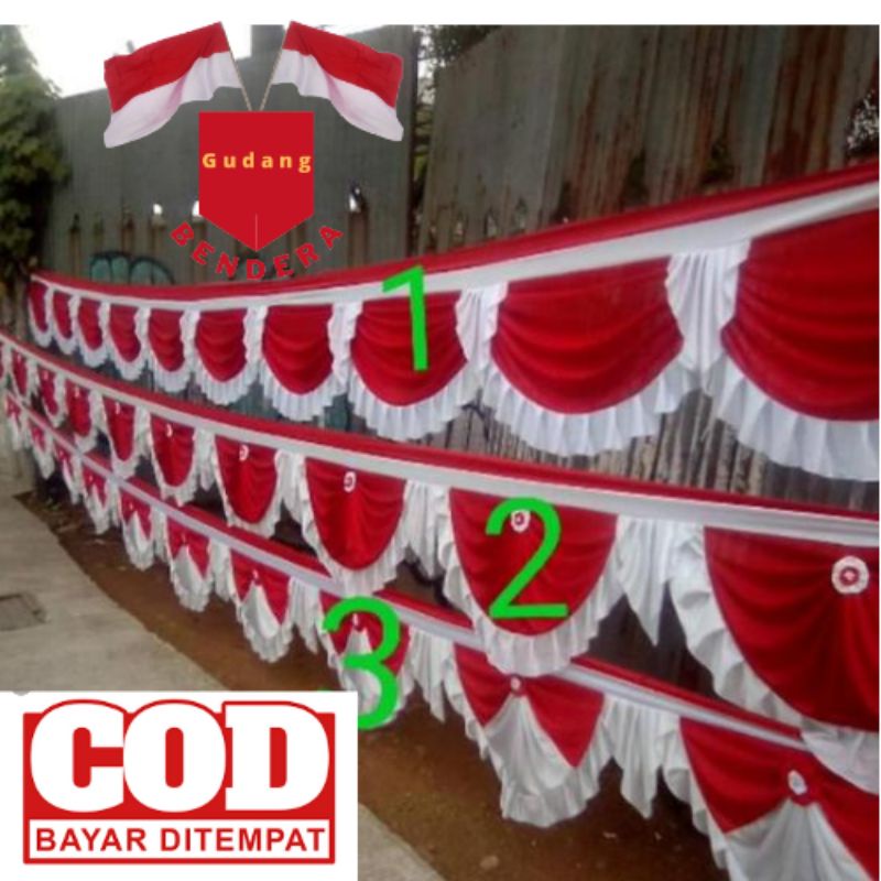 RB Bendera Panjang Bendera Background Merah Putih