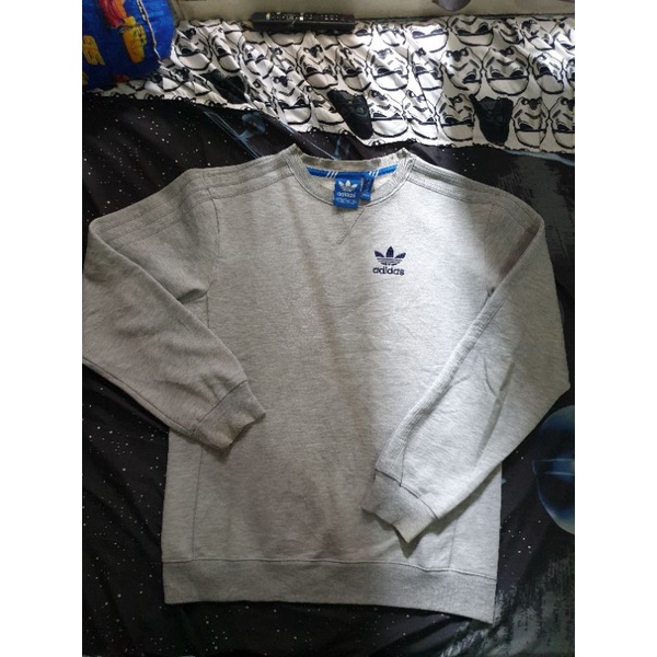 adidas crewneck 3 stripe grey