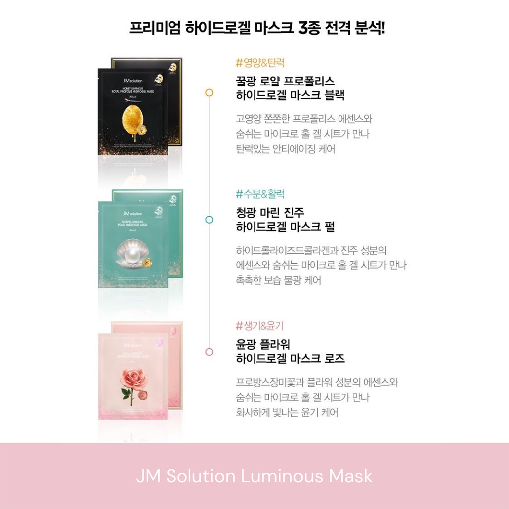 JM Solution JMSolution Luminous Mask Masker Wajah / Muka Original