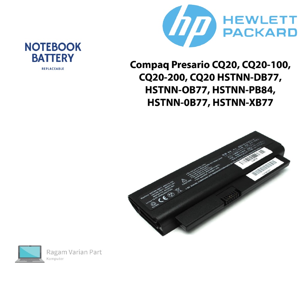 Original Baterai Laptop Compaq Presario CQ20, CQ20-100, CQ20-200, CQ20