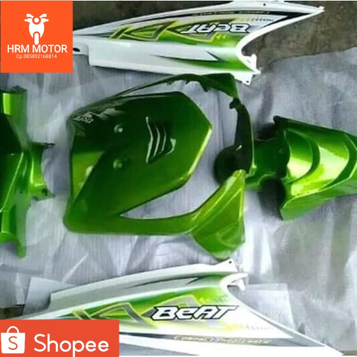 cover body beat karbu warna hijau putih