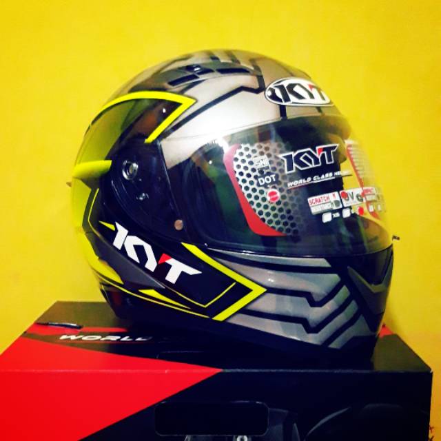 KYT Falcon 2 Armour Black/Yellow Fluo