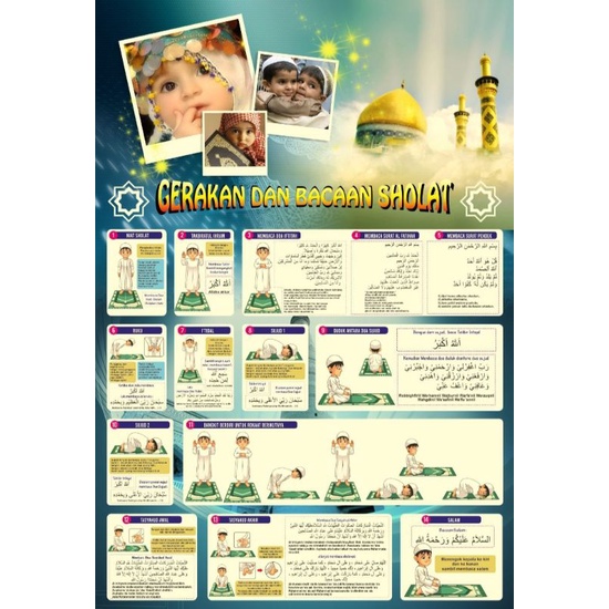 poster gerakan dan bacaan sholat