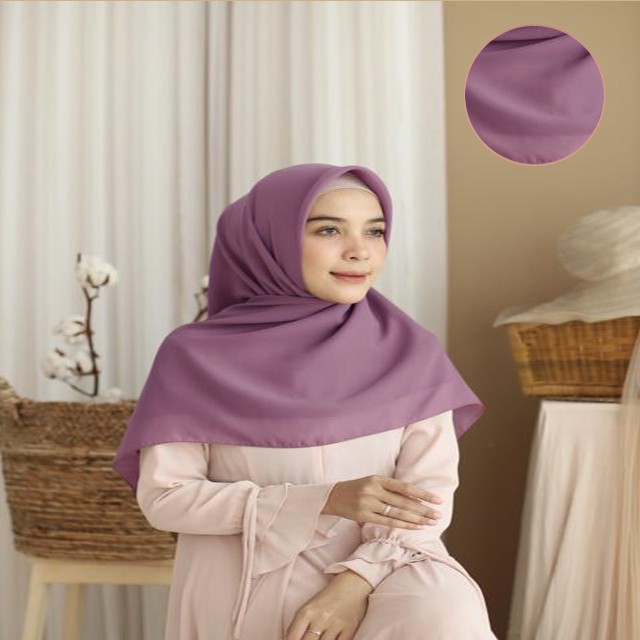 Hijab Segiempat Polycotton 115 x 115 Warna Part 1 Bella Square-CAPPUCINO