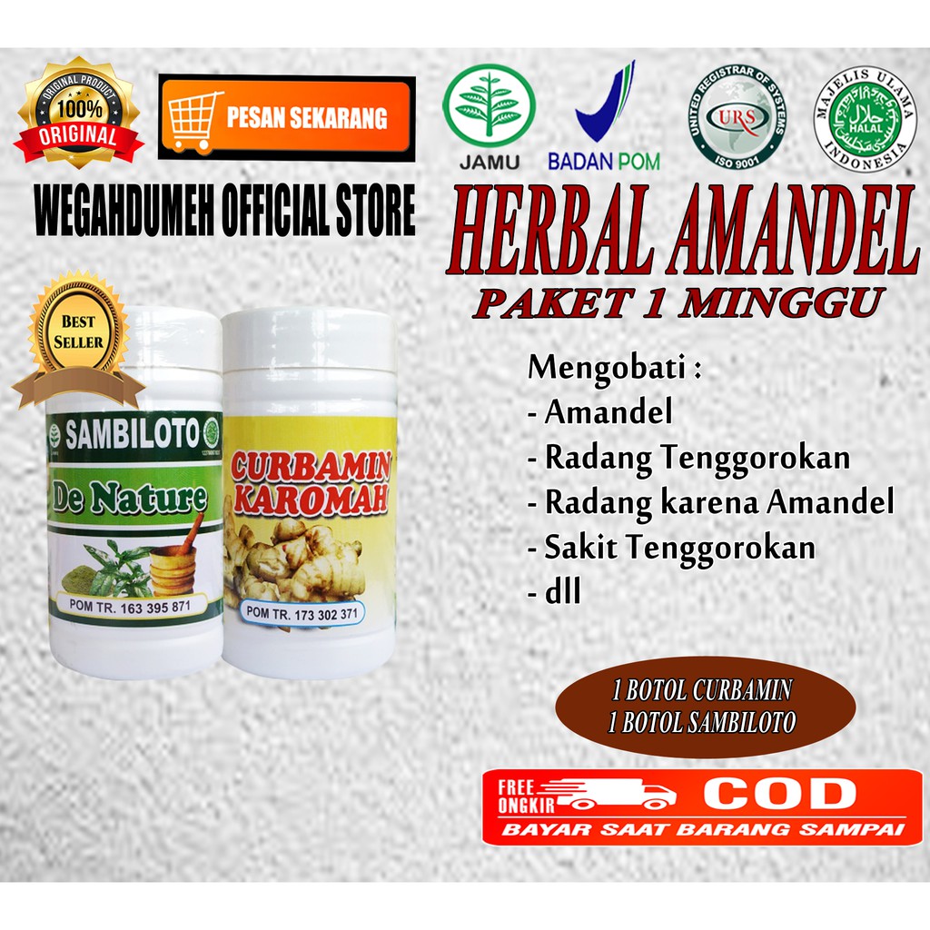 Obat Amandel herbal Radang Tenggorokan Amandel tanpa operasi Amandel akut herbal de nature