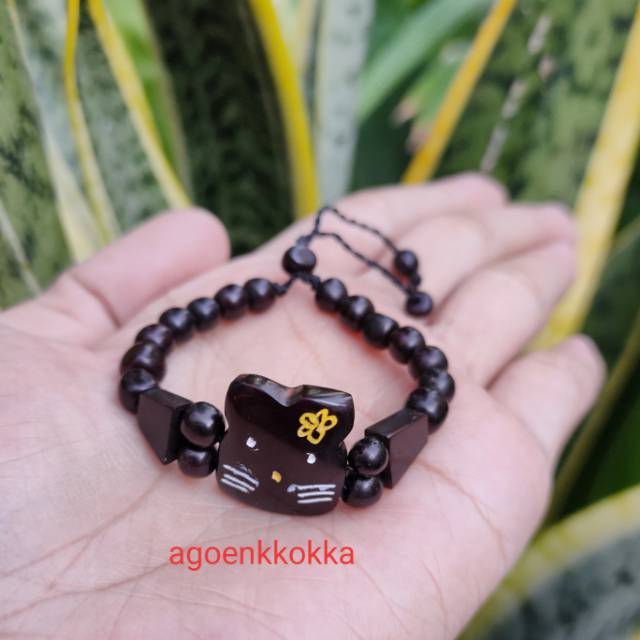 Gelang hello kitty anak hitam kokka kaukah