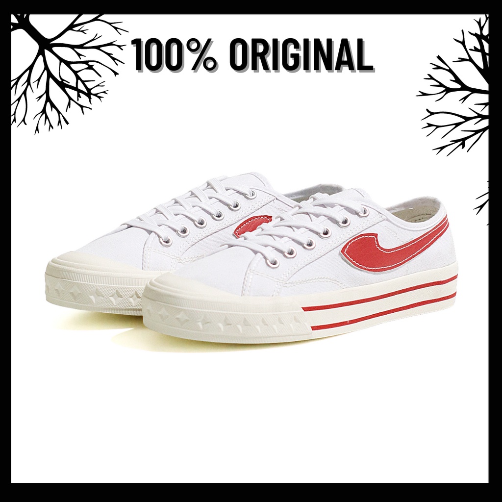 100% Original Sepatu Lokal Casual White Red Low | Not Compass Retrograde Lo