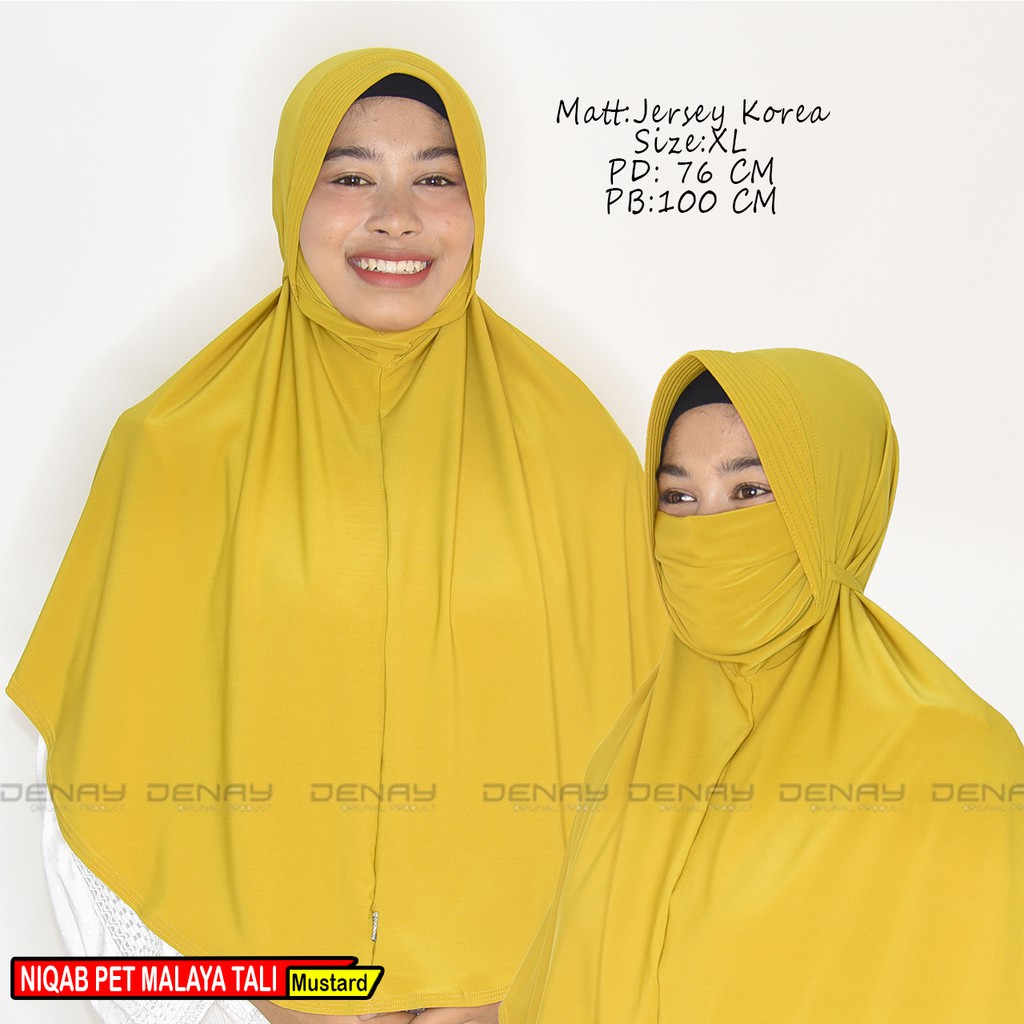 TOKODENAY - Hijab Masker - Niqab Malaya 2in1 - Bahan Jersey - Jilbab Wanita Muslimah - Best Seller