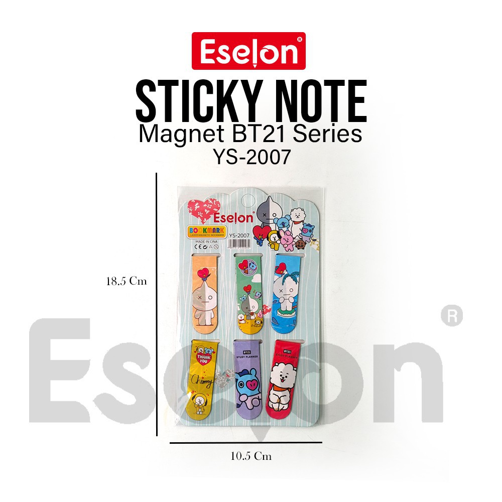 

Pembatas buku magnet Anak 6pcs / stick note magnet // stickey note magnet YS2007/2001 BT21