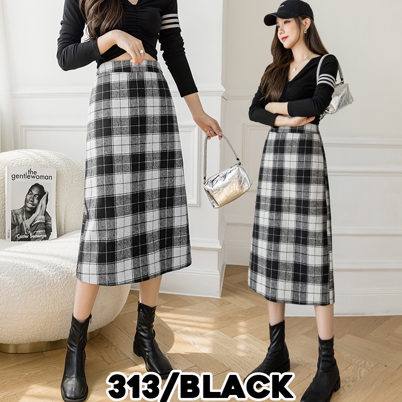 KARAKOREA 312/313 Midi and Maxi Tartan skirt/Korean Women Skirt/Rok Midi dan Rok Panjang