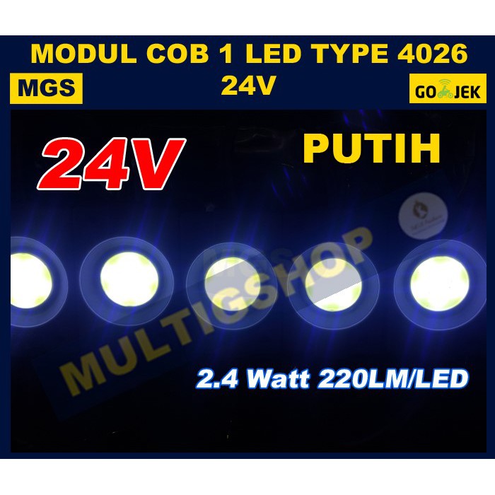 100Pcs Modul COB 1 LED 4026 24V Putih