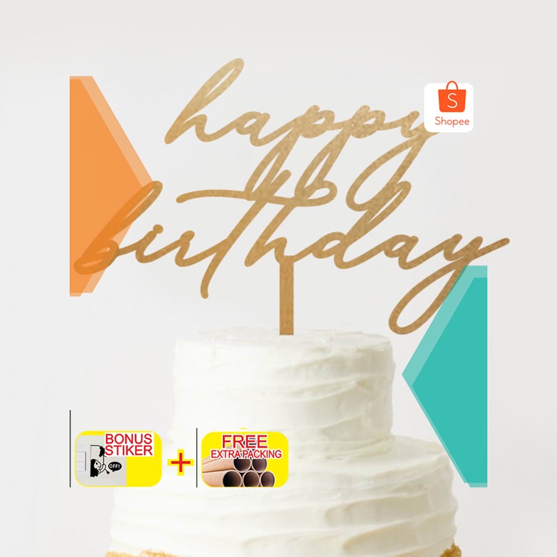 

Terlaris TOPPER HAPPY BIRTHDAY AKRILIK / TOPPER KUE Keren