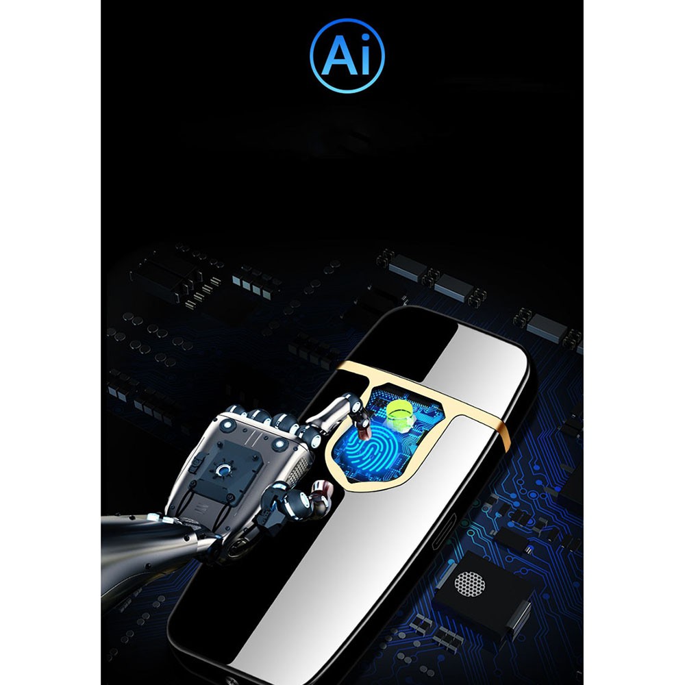 Firetric Korek Api Elektrik Fingerprint Touch Sensor - JL712 - Glossy Black