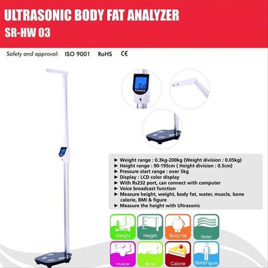 Ultrasonic Body Fat Analyzer Serenity SR-HW 03 Timbangan Tinggi Badan