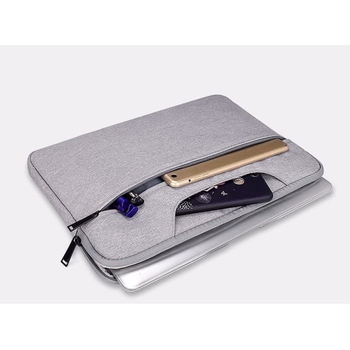 Tas laptop 15 inch Macbook Softcase nylon jinjing sleevecase waterproof - Dark Blue