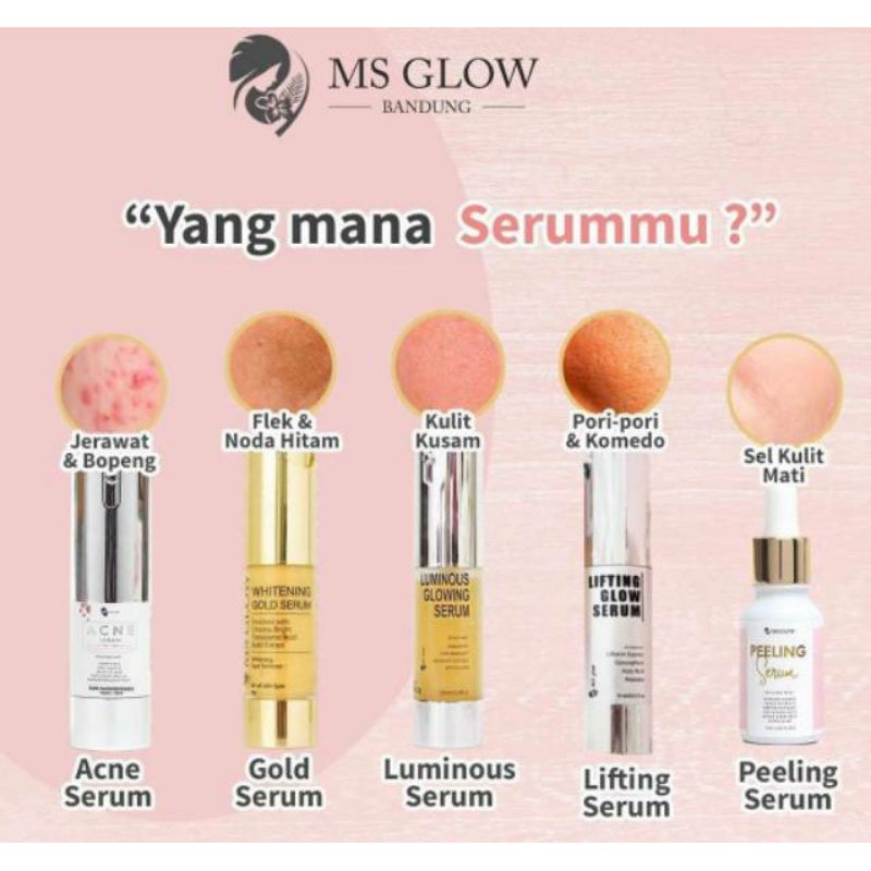 Ms Glow Serum Luminous | Whitening Gold Serum | Serum Lifting | Serum Acne | Serum WhiteCell DNA | Serum Peeling Ms Glow