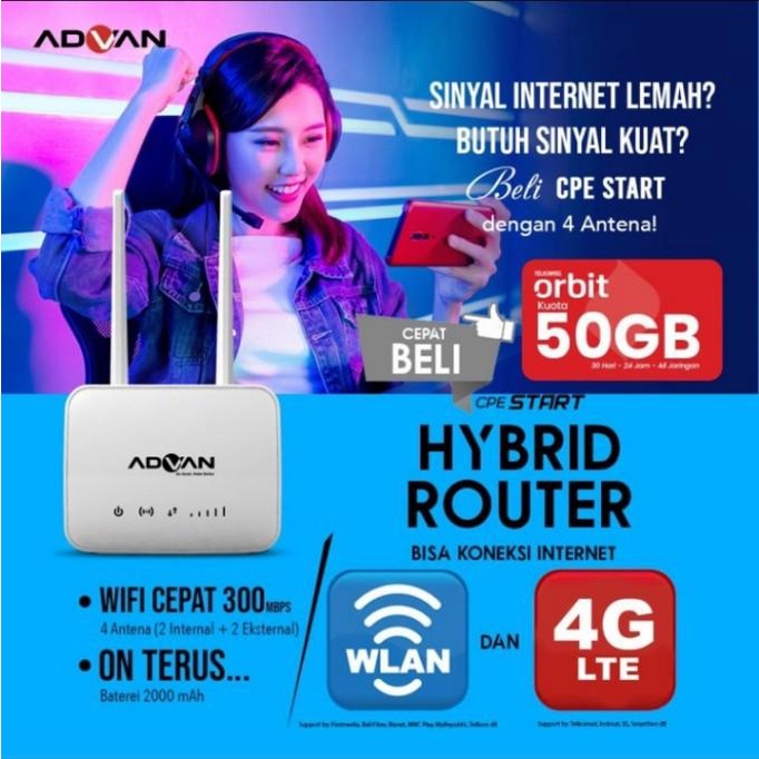 Modem Wifi 4G Unlock All Operator Telkomsel Orbit Start Router Advan