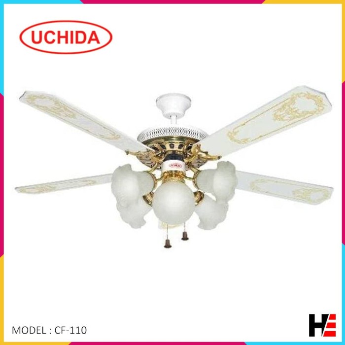 UCHIDA CEILING FAN MCF52205 MCF 52205  Ukuran  52 INCH - 5 LAMPU Kipas Lampu Hias 4 BALING