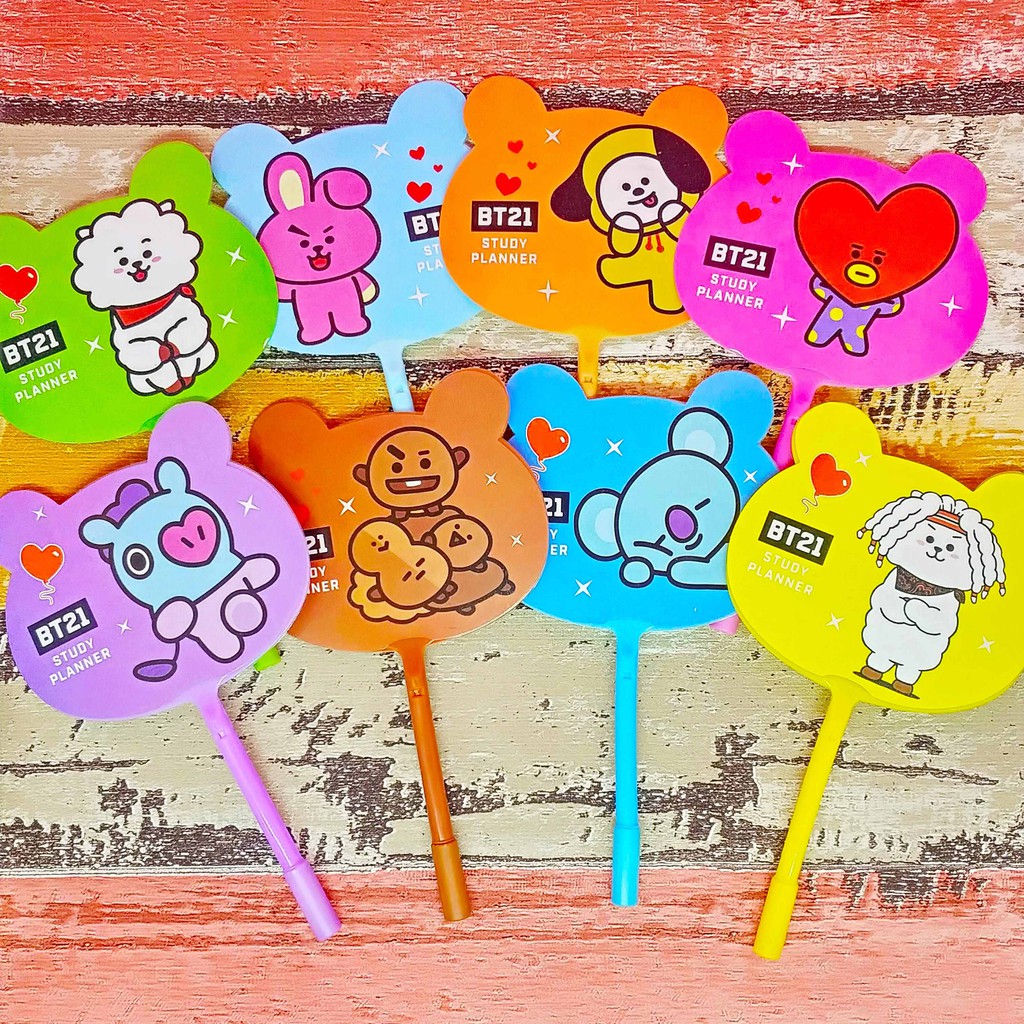 PULEN GEL KIPAS KARAKTER BT21 BTS KAWAI KUCING / BOLPEN BTS / PULPEN BTS BT21 / PEN BALLPOIN BT21