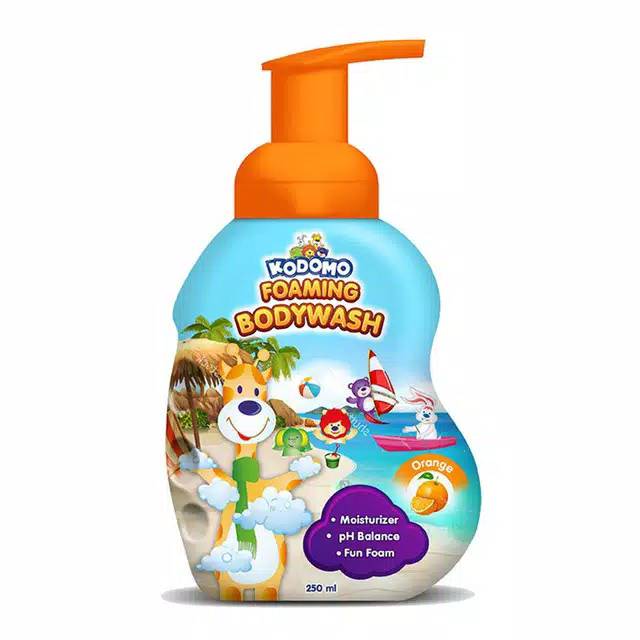 Kodomo foaming shampo dan bodywash orange pump 250 ml