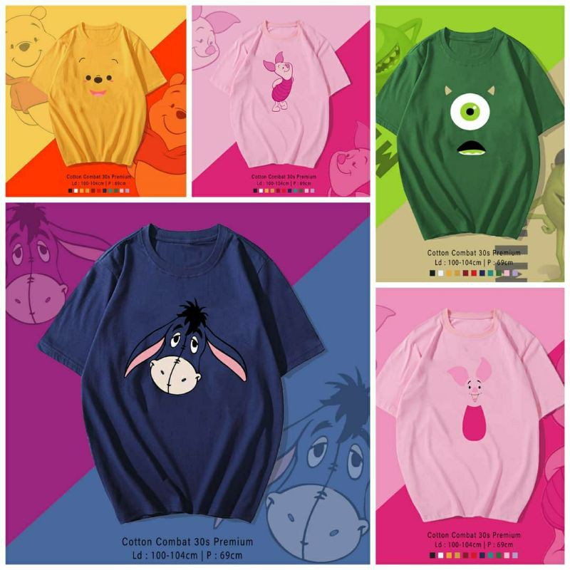 KAOS OVERSIZE KARAKTER DISNEY/CUSTOM T-SHIRT MURAH UNIK/COUPLE FAMILY