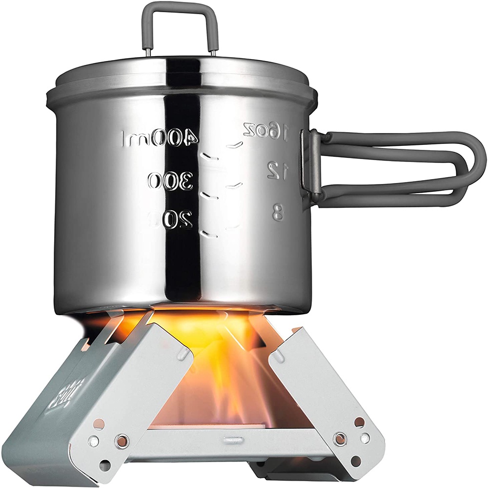 Kompor Portable Ala Jerman Kompor Alkohol Tahan Angin Piknik Lipat Bahan Bakar Padat Ringan Kompor Camping Kompor Mini Solid Alcohol Stove