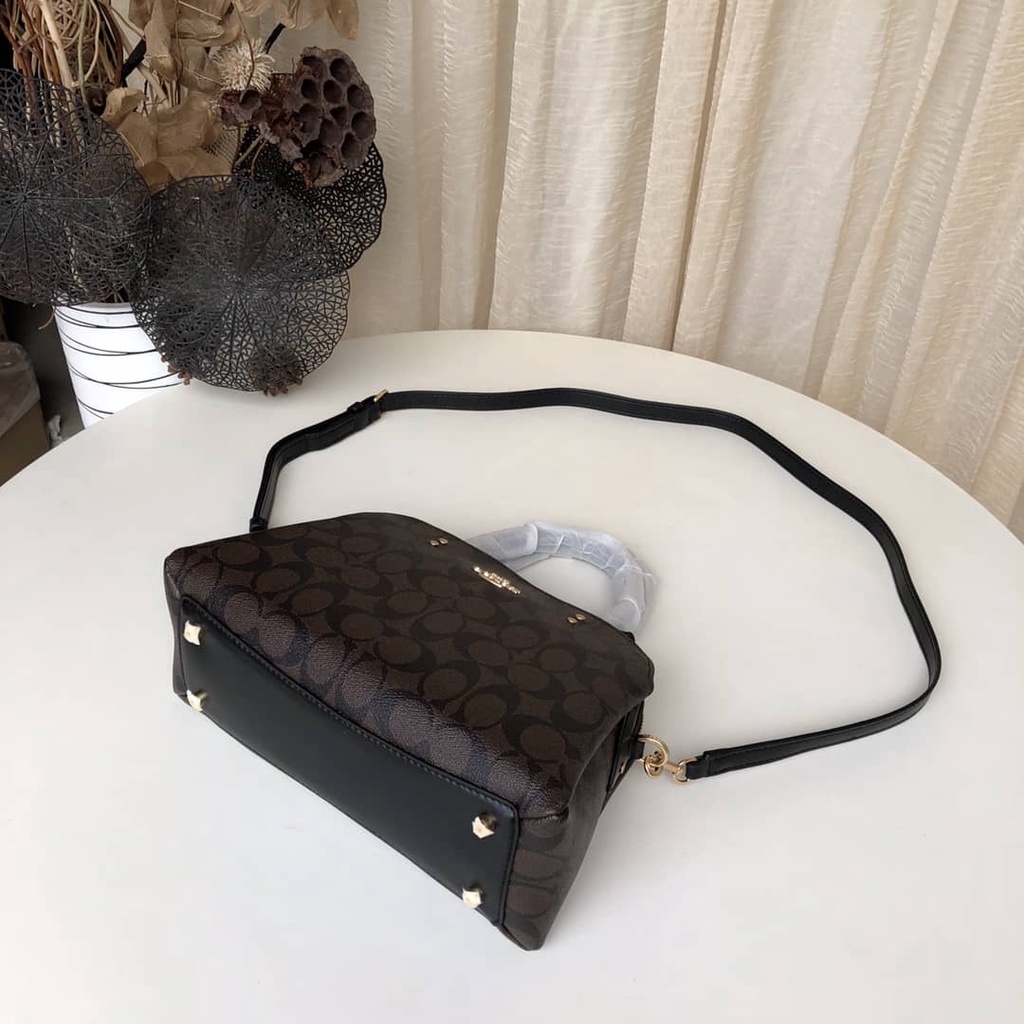 tas wanita handbag shoulder bag MINI LILLIE CARRYALL IN SIGNATURE CANVAS HANDBAG WOMEN ORIGINAL 91494