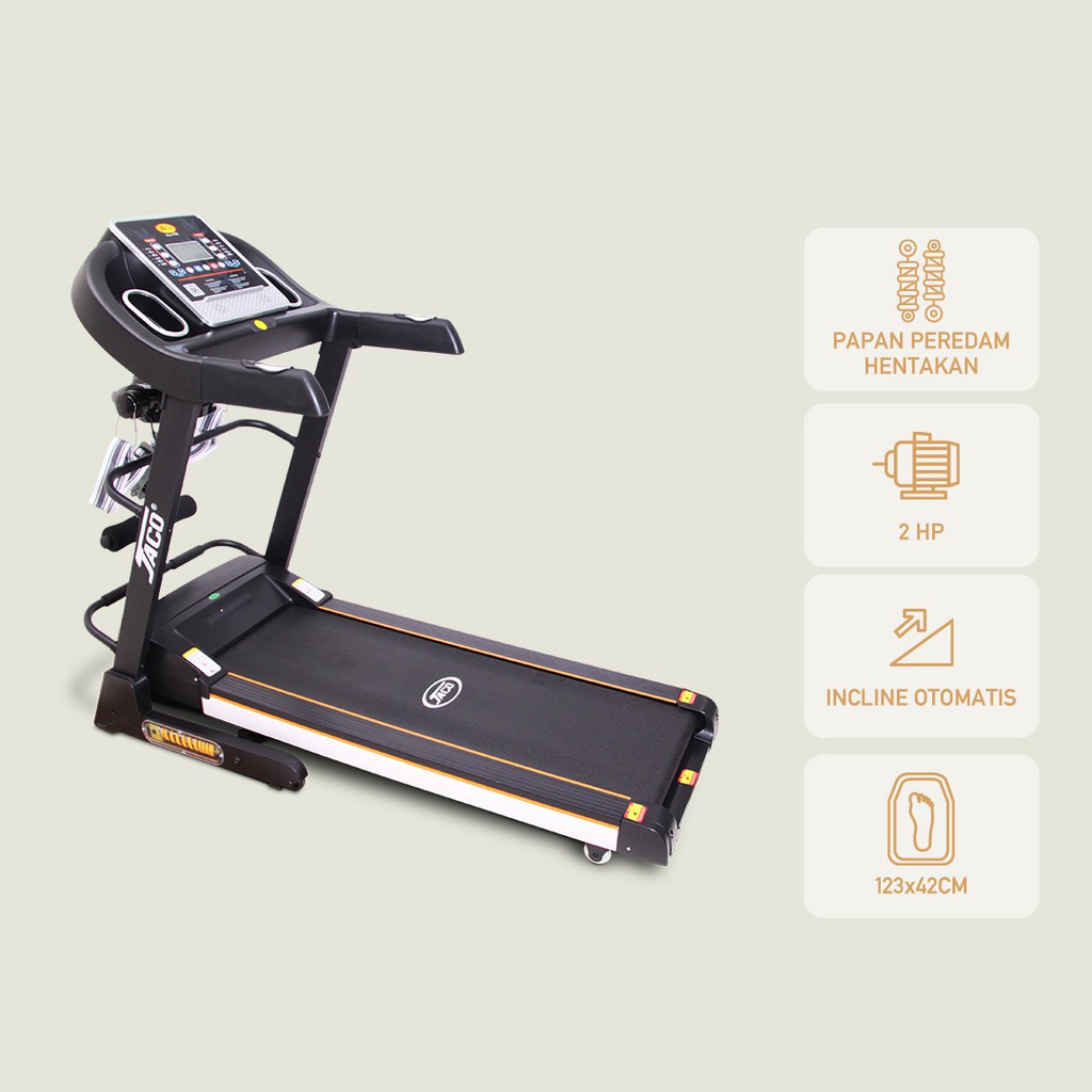 Jaco Treadmill Elektrik JC-822 Alat Olahraga Alat Fitness Treadmill Multifungsi