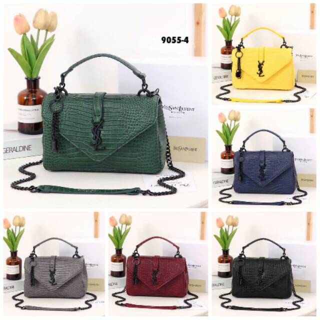 Tas Wanita Ysl croc classic collage monogram 
*Black Hardware* 9055-4 #
Free Box YSL