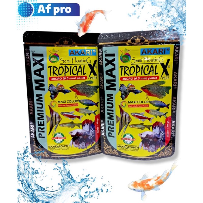 Makanan Ikan Pellet Akari AA Premium Maxi Tropical 40Gr